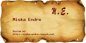 Miska Endre névjegykártya